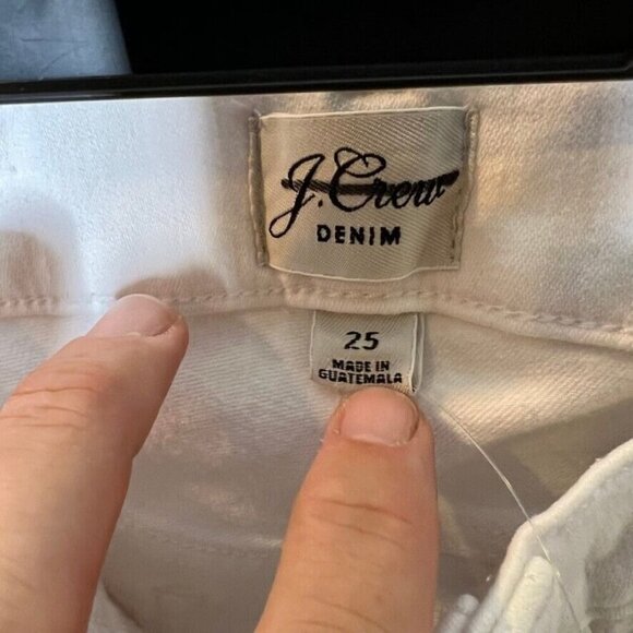 J.Crew $98 Women's 9" High Rise Toothpick Jeans in White Size 25 B3584 - Picture 6 of 6